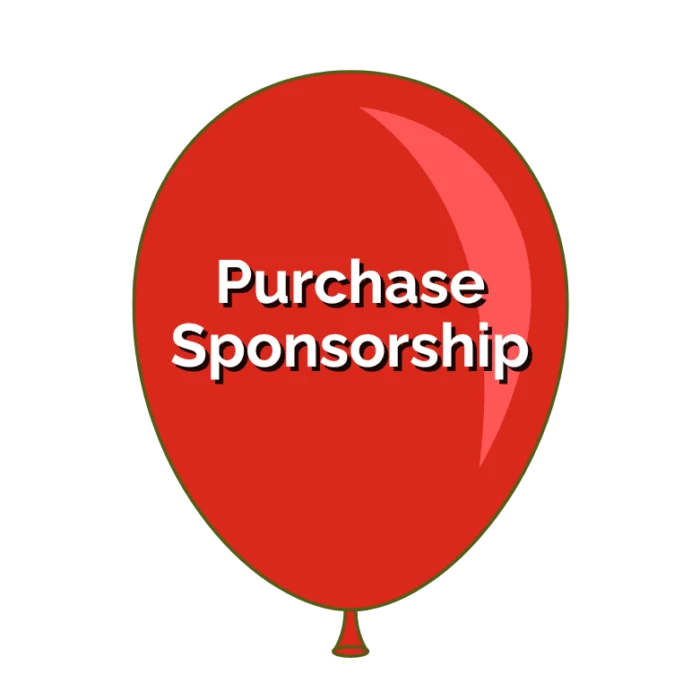 "purchase sponsorship" written inside illustrated balloon shape