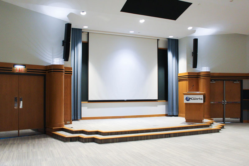 AudStage_800 7725 Auditorium stage is well lit.