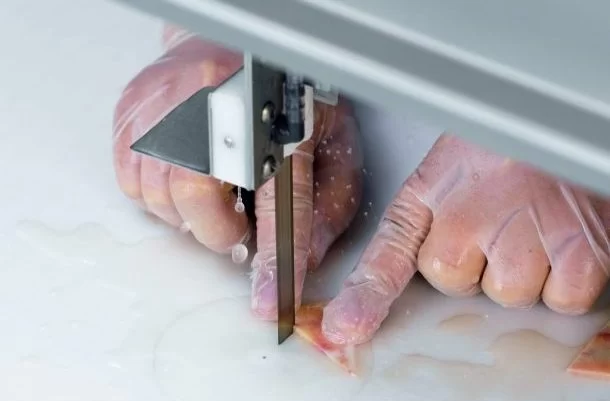EXAKT Pathology Saws cutting small sample