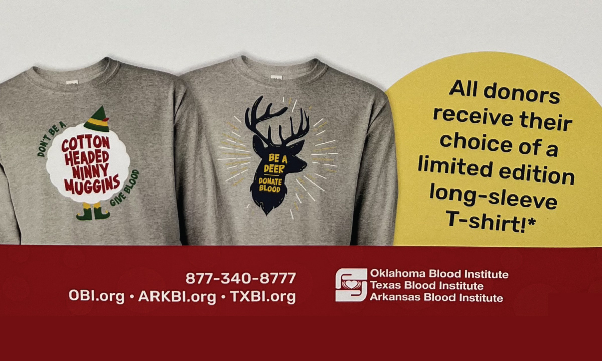 blood drive participants receive one of these t-shirt designs