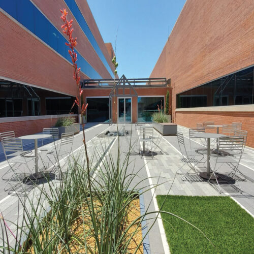 patio seating area in the courtyard