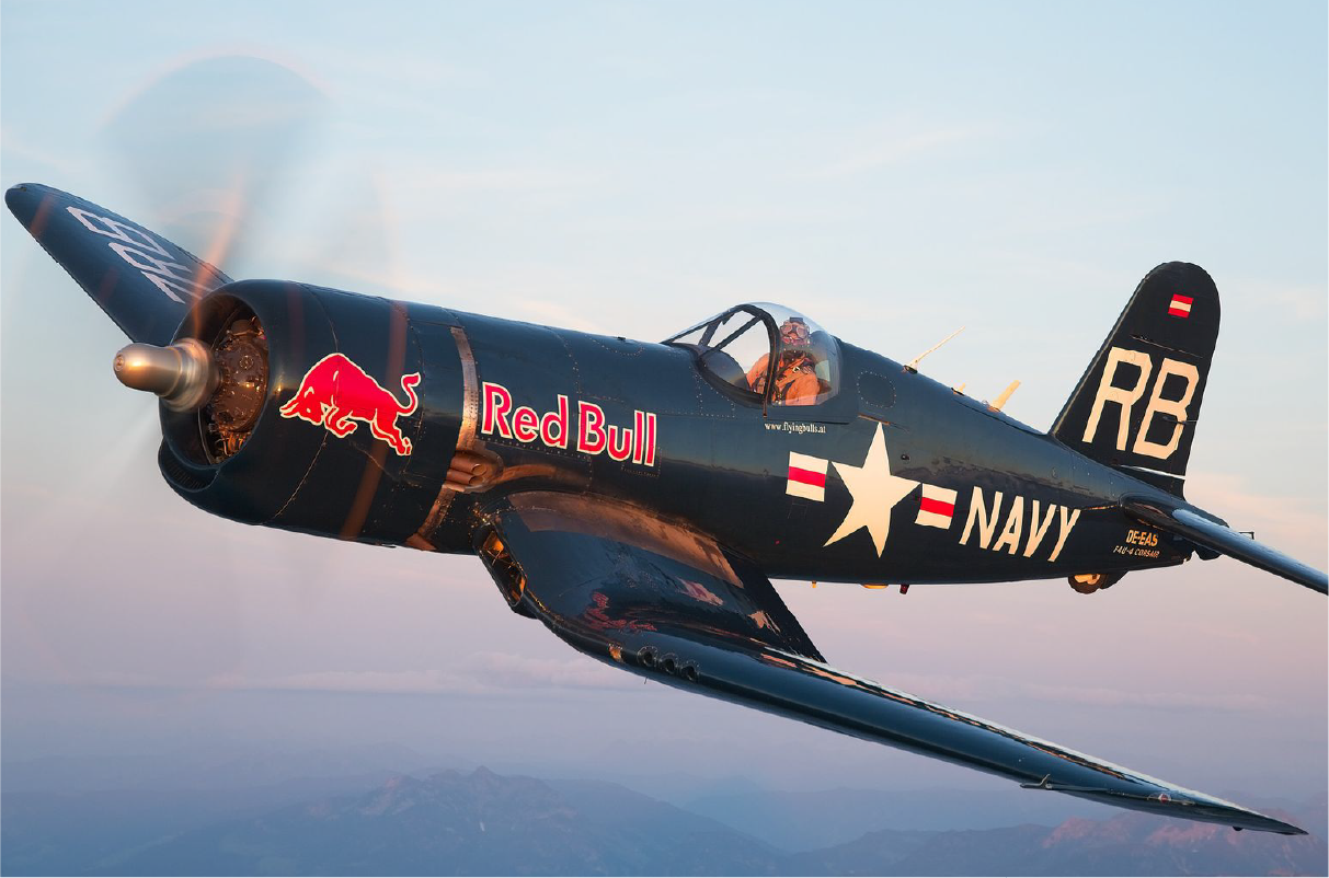 RED BULL flying bulls aircraft in flight